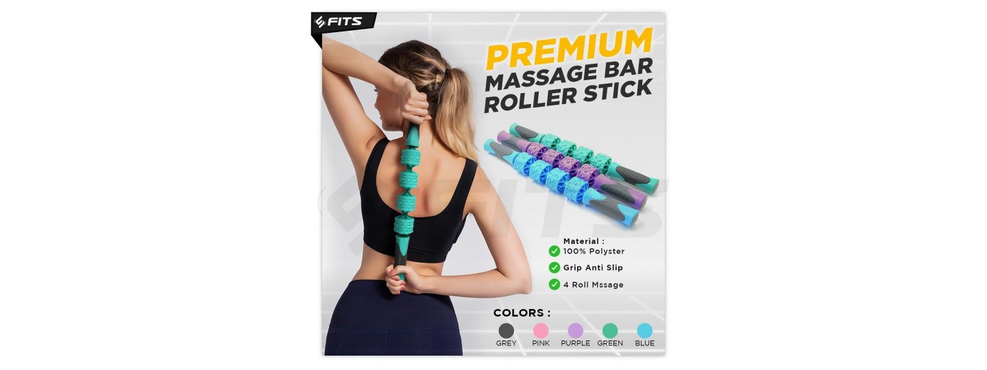 FITS Premium Yoga Massage Bar Roller Stick