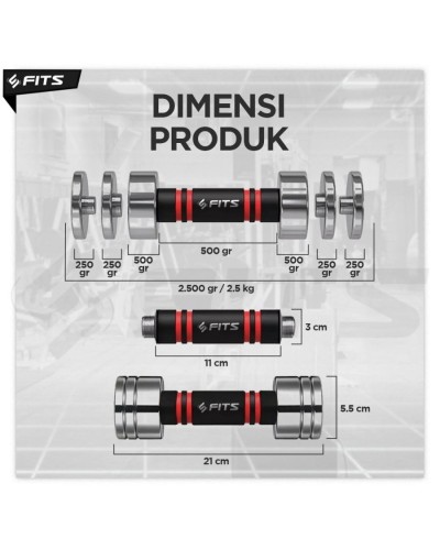 FITS Adjustable Dumbbell 2.5 kg