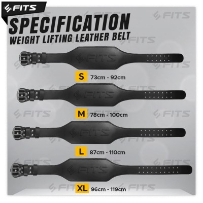 FITS Weight Lifting Leather Belt 7mm